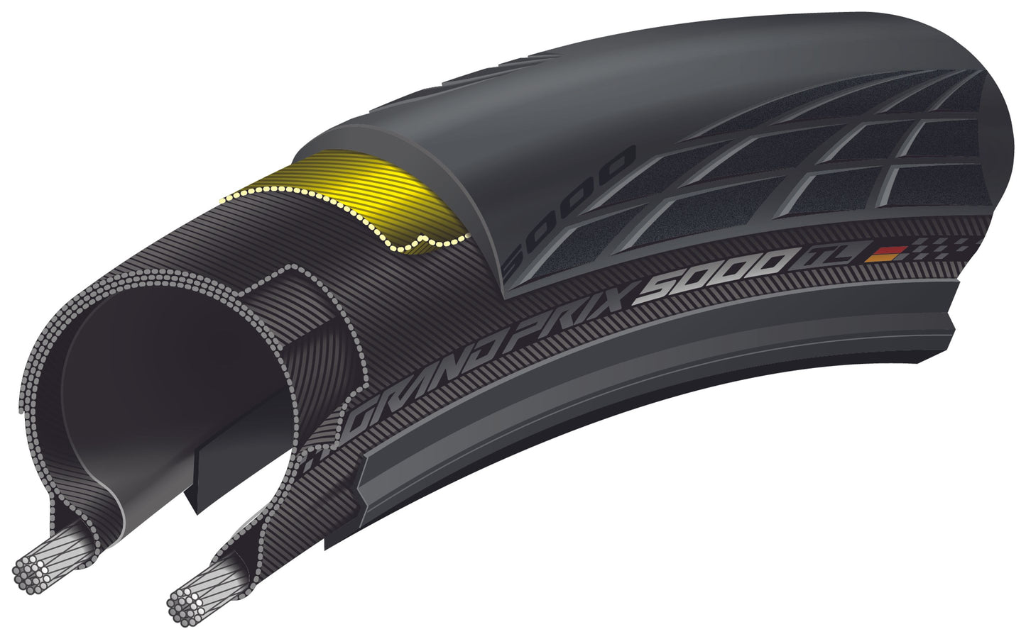 Copertone flessibile CONTINENTAL GRAND PRIX 5000 S TR 650x32b Tubeless Ready Nero/Marrone