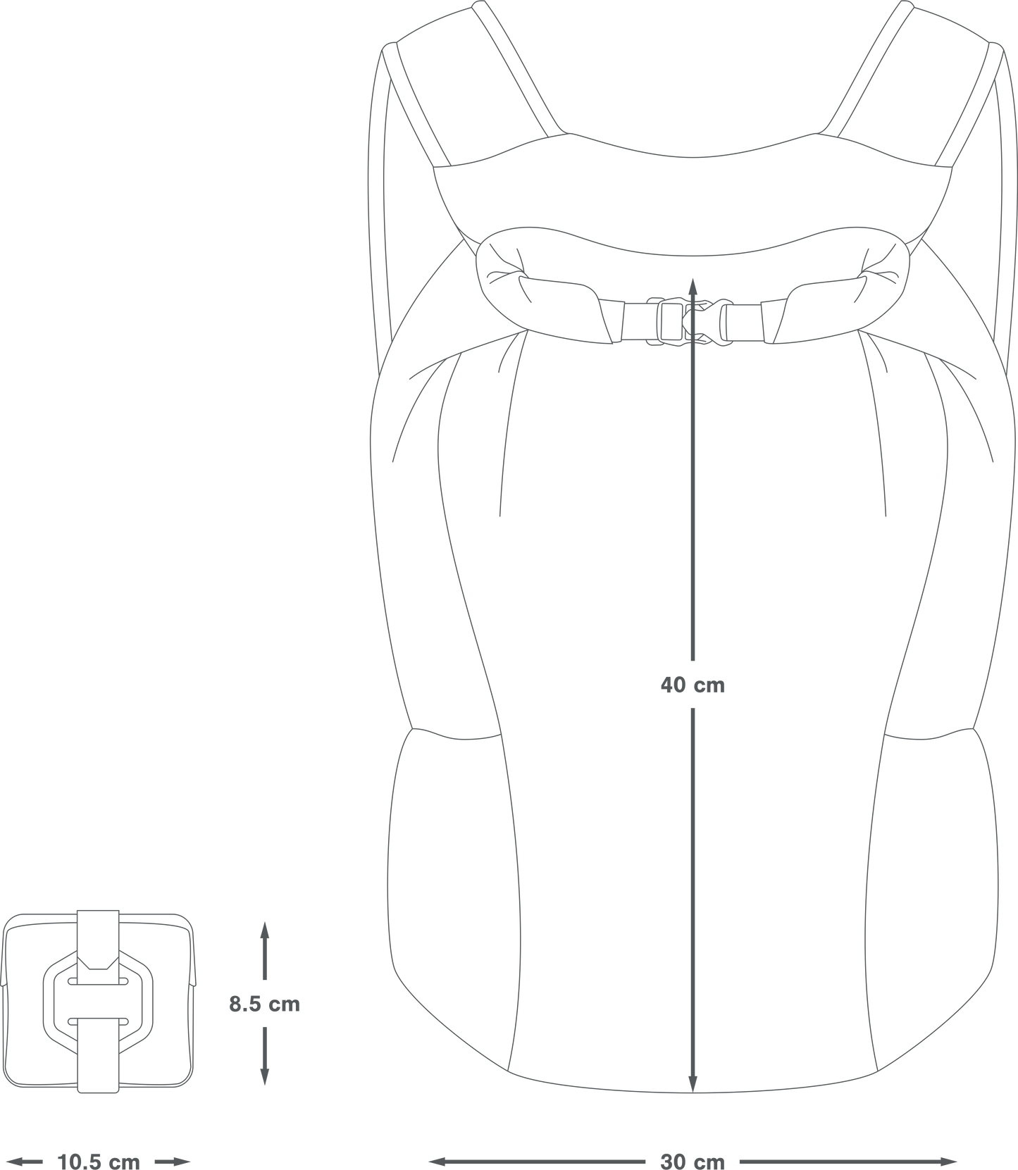 Zaino ultra comprimibile APIDURA PACKABLE BACKPACK 13 L Grigio