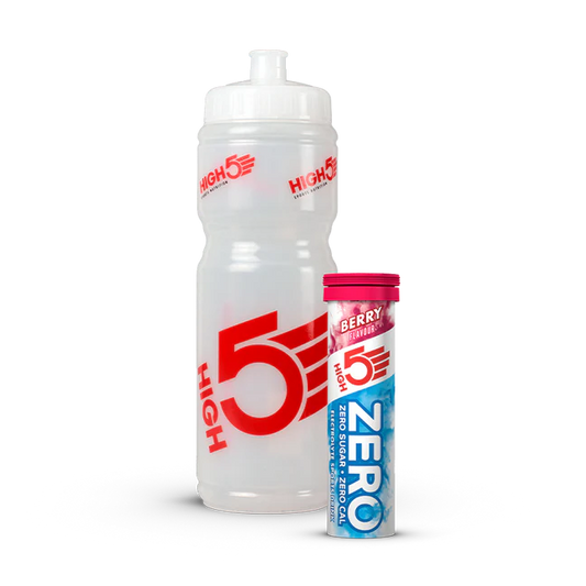Bottiglia + 10 compresse elettrolitiche idratanti High5 CYCLE PACK Fruit Red