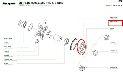 Coperchio Guarnizione per Corpo Ruota Libera Mozzo HOPE PRO 5 XD/SS/TRIAL