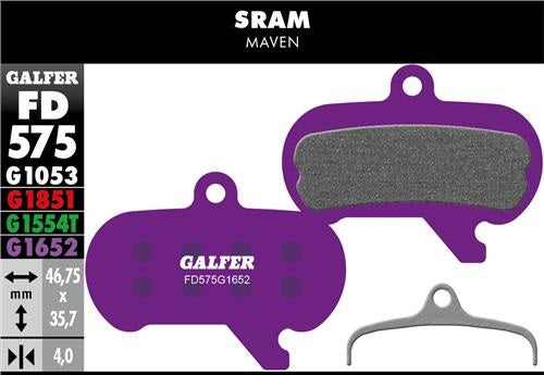 Pastiglie per freni E-Bike semi-metalliche GALFER Sram Maven