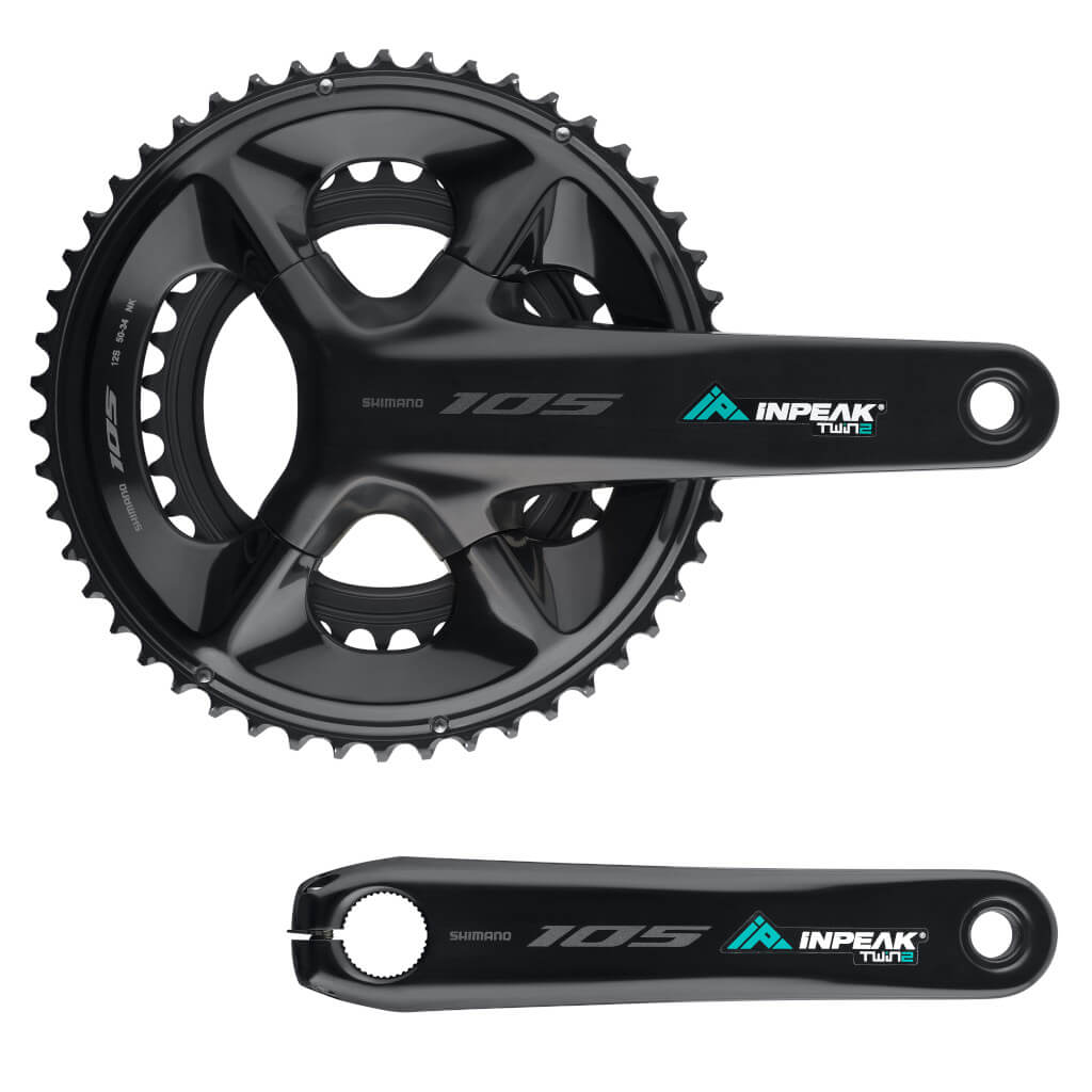 Guarnitura con misuratore di potenza INPEAK POWERCRANK-E TWIN2 LR Shimano 105 R7100