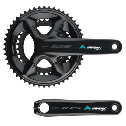 Guarnitura con misuratore di potenza INPEAK POWERCRANK-E TWIN2 LR Shimano 105 R7100