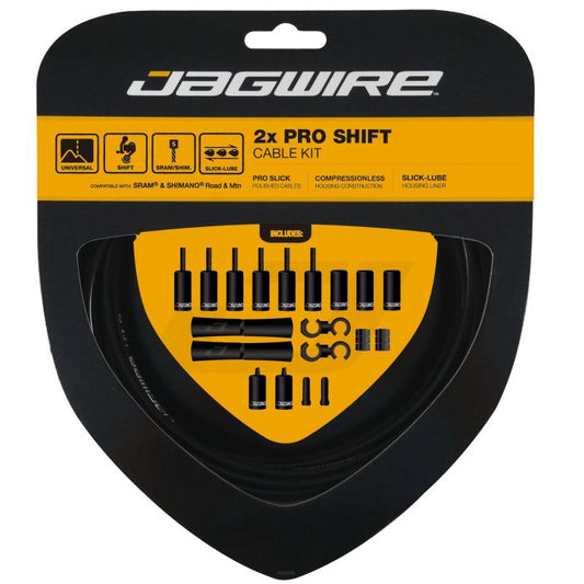 Set di cavi e guaine per deragliatore JAGWIRE ROAD AND MOUNTAIN PRO Nero