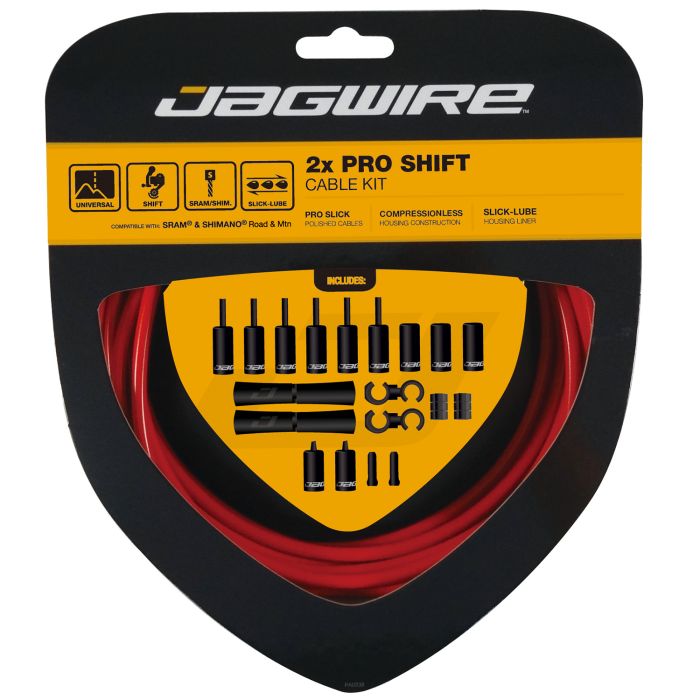 JAGWIRE ROAD AND MOUNTAIN PRO Kit cavo e guaina del deragliatore rosso