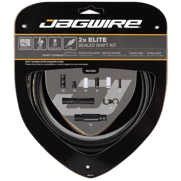 JAGWIRE 2x ELITE SEALED Kit tubo e cavo deragliatore nero