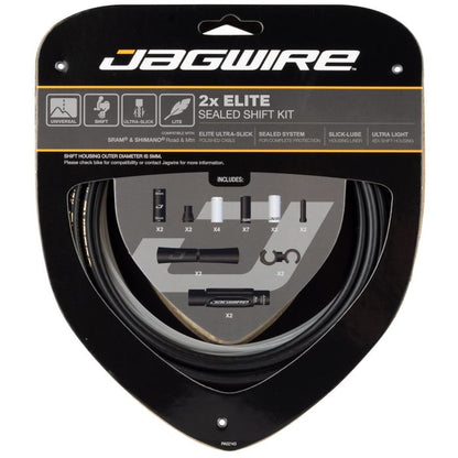 Kit Cavi e Guaine per Deragliatore JAGWIRE 2x ELITE SEALED Nero