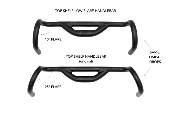 Manubrio Gravel REDSHIFT Top Shelf con inclinazione di 10° e rialzo di 70 mm