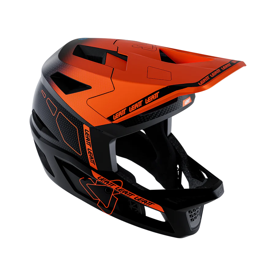 LEATT GRAVITY 6.0 CARBON GLOW Casco MTB Nero/Arancione