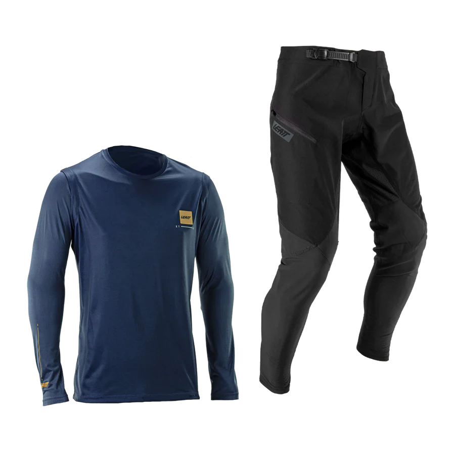 LEATT MTB GRAVITY 1.0 Kit maglia + pantaloni Nero/Blu