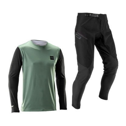 Kit Maglia + Pantalone LEATT MTB GRAVITY 1.0 Junior Nero/Verde