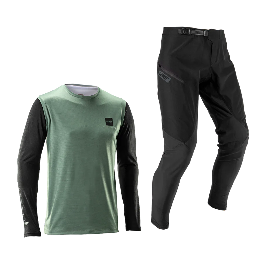 LEATT MTB GRAVITY 1.0 Kit Maglia + Pantaloni Nero/Verde