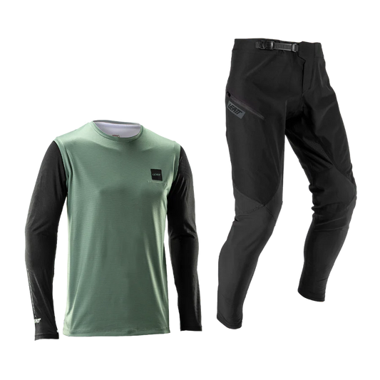 LEATT MTB GRAVITY 1.0 Kit Maglia + Pantaloni Nero/Verde