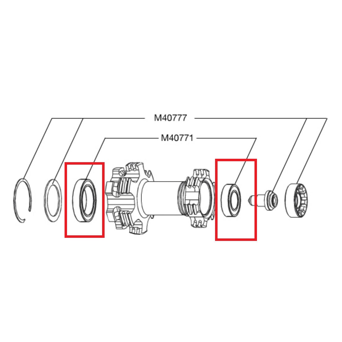 KIT CUSCINETTI MAVIC PER MOZZO LEFTY 50 & 60 25X37X7 (6805) + 15X28X7 (61902)