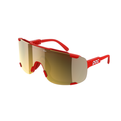 Occhiali POC DEVOUR MID Rosso Lente Clarity Road Partly Sunny Gold