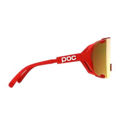 Occhiali POC DEVOUR MID Rosso Lente Clarity Road Partly Sunny Gold