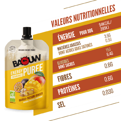 Purè Energetico BAOUW Bio Ricetta Mango/Passion/Zenzero (90g)