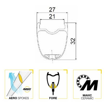 Ruota Posteriore MAVIC COSMIC SLR 32 DISC Tubeless Ready (Center Lock) 2025