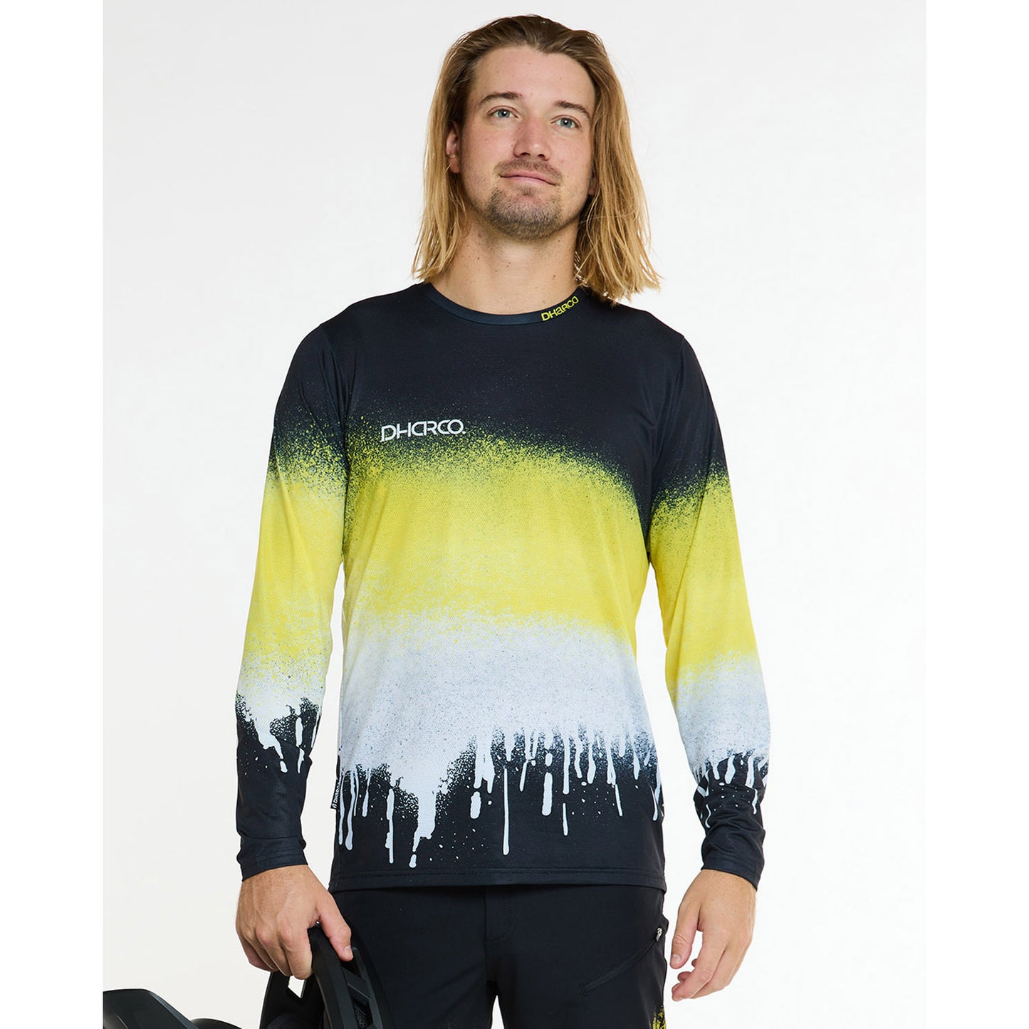 DHARCO RACE ACID RAIN Maglia a manica lunga nera/gialla