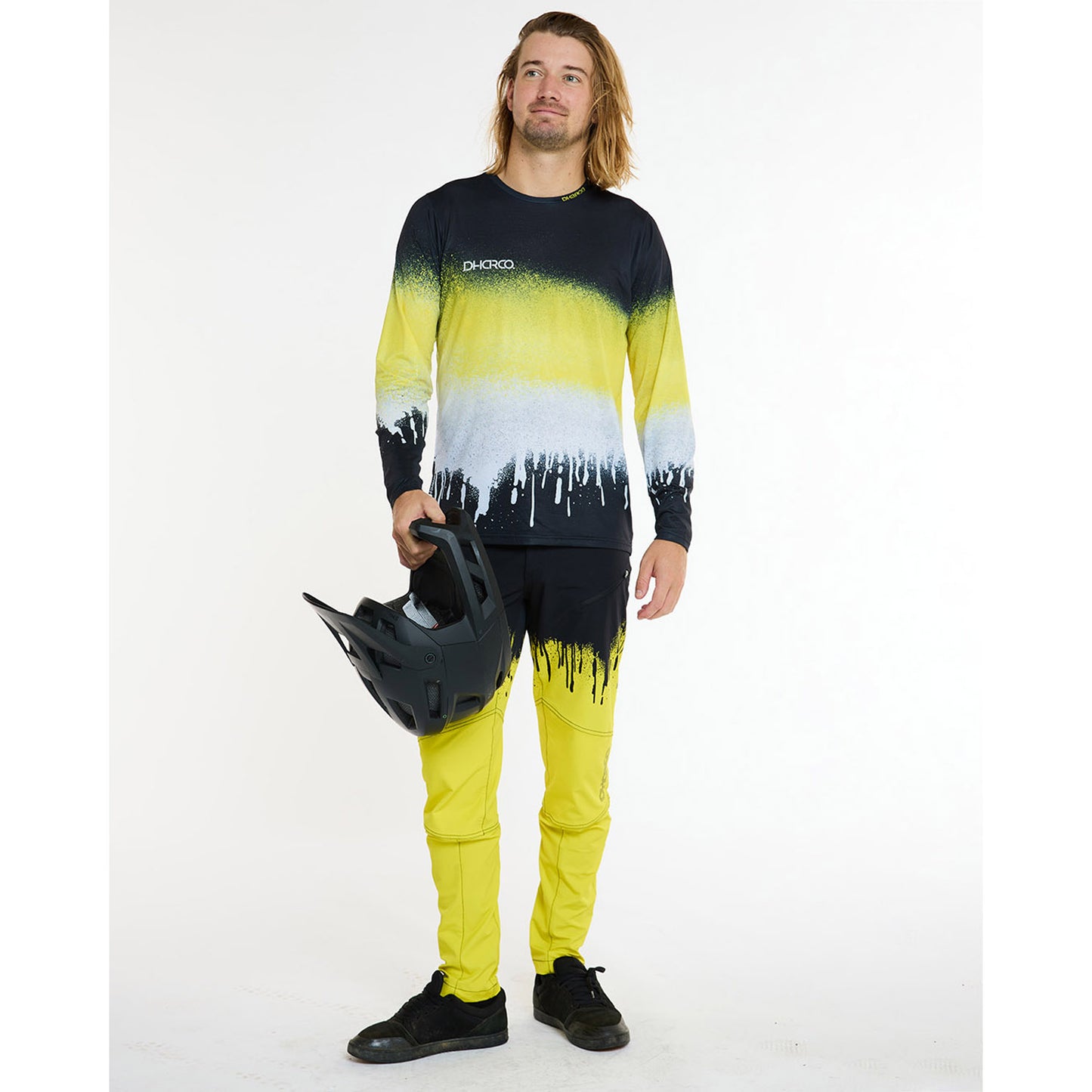 DHARCO RACE ACID RAIN Maglia a manica lunga nera/gialla