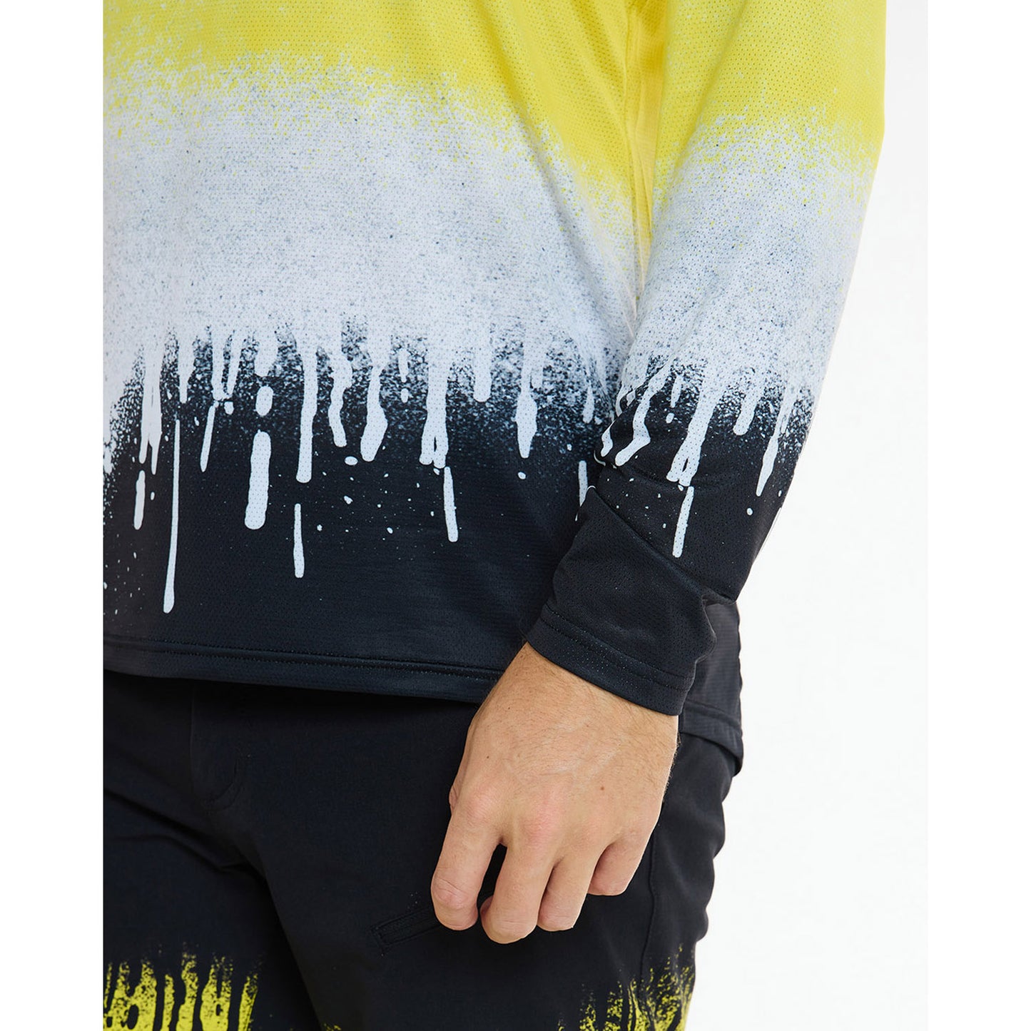 DHARCO RACE ACID RAIN Maglia a manica lunga nera/gialla