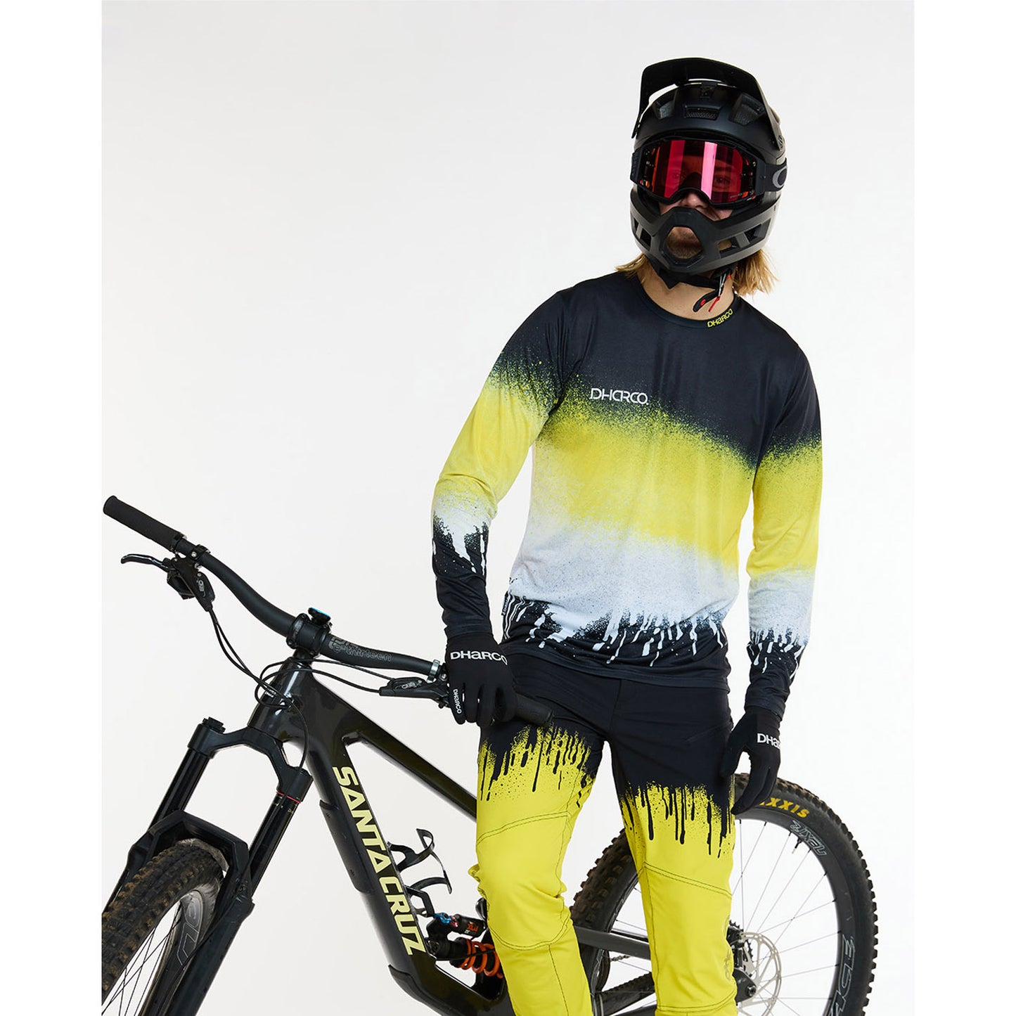 DHARCO RACE ACID RAIN Maglia a manica lunga nera/gialla