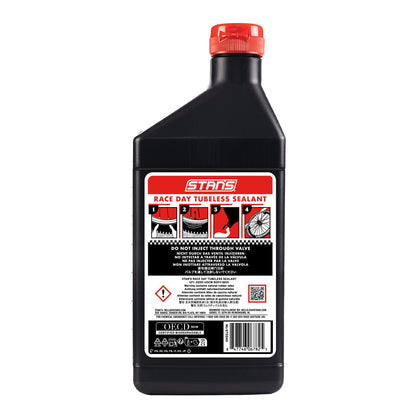 Liquido sigillante antiforatura STAN'S RACE DAY 500 ml - retro del flacone