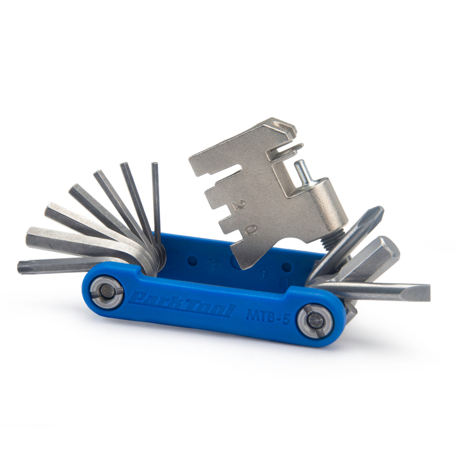 Mini multitool pieghevole per le riparazioni Park Tool MTB-5 aperto
