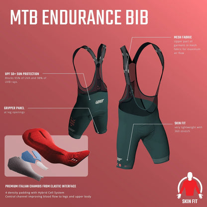 Salopette Corto LEATT MTB ENDURANCE 6.0 Nero