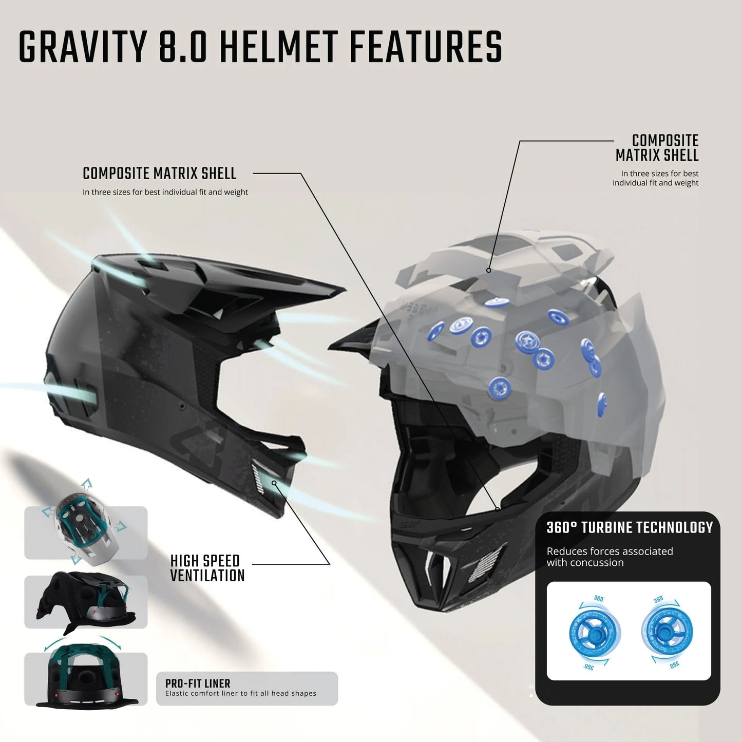 LEATT Gravity 8.0 Casco MTB Nero