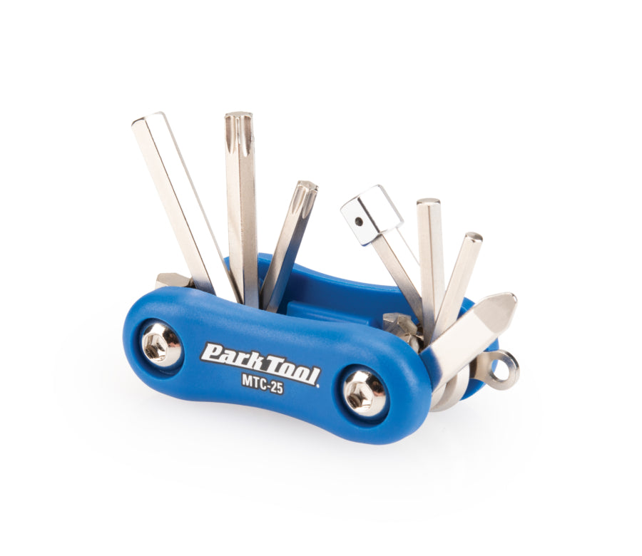 Park Tool MTC-25 aperto con tutti gli attrezzi in vista