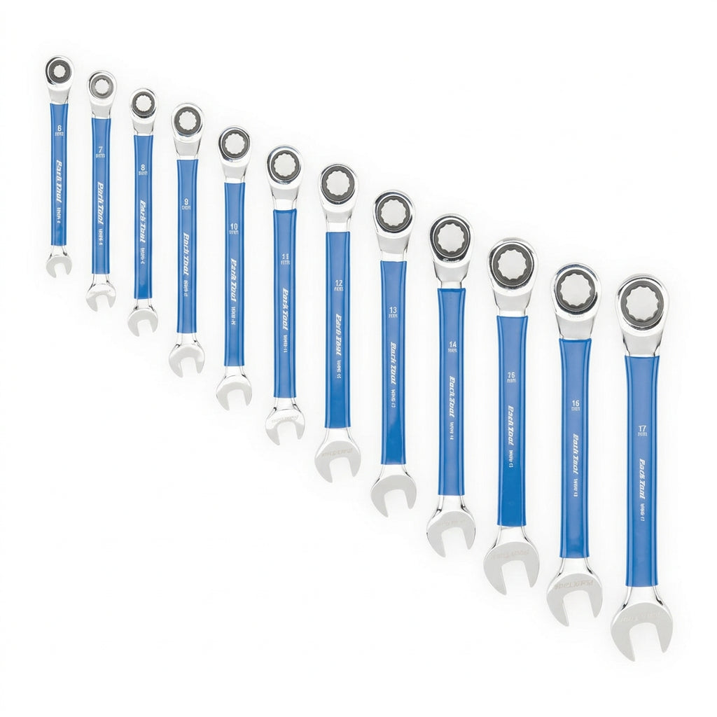 Park Tool MWR, chiave combinata a cricchetto e contenuto del set