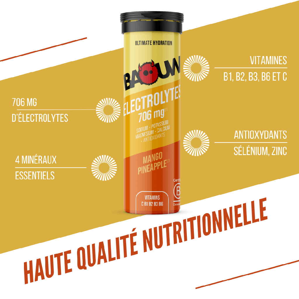 BAOUW Bevanda energetica (Tubo da 10 compresse) Mango/Ananas