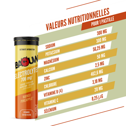 Bevanda Energetica BAOUW (Tubo da 10 Compresse) Mango/Ananas