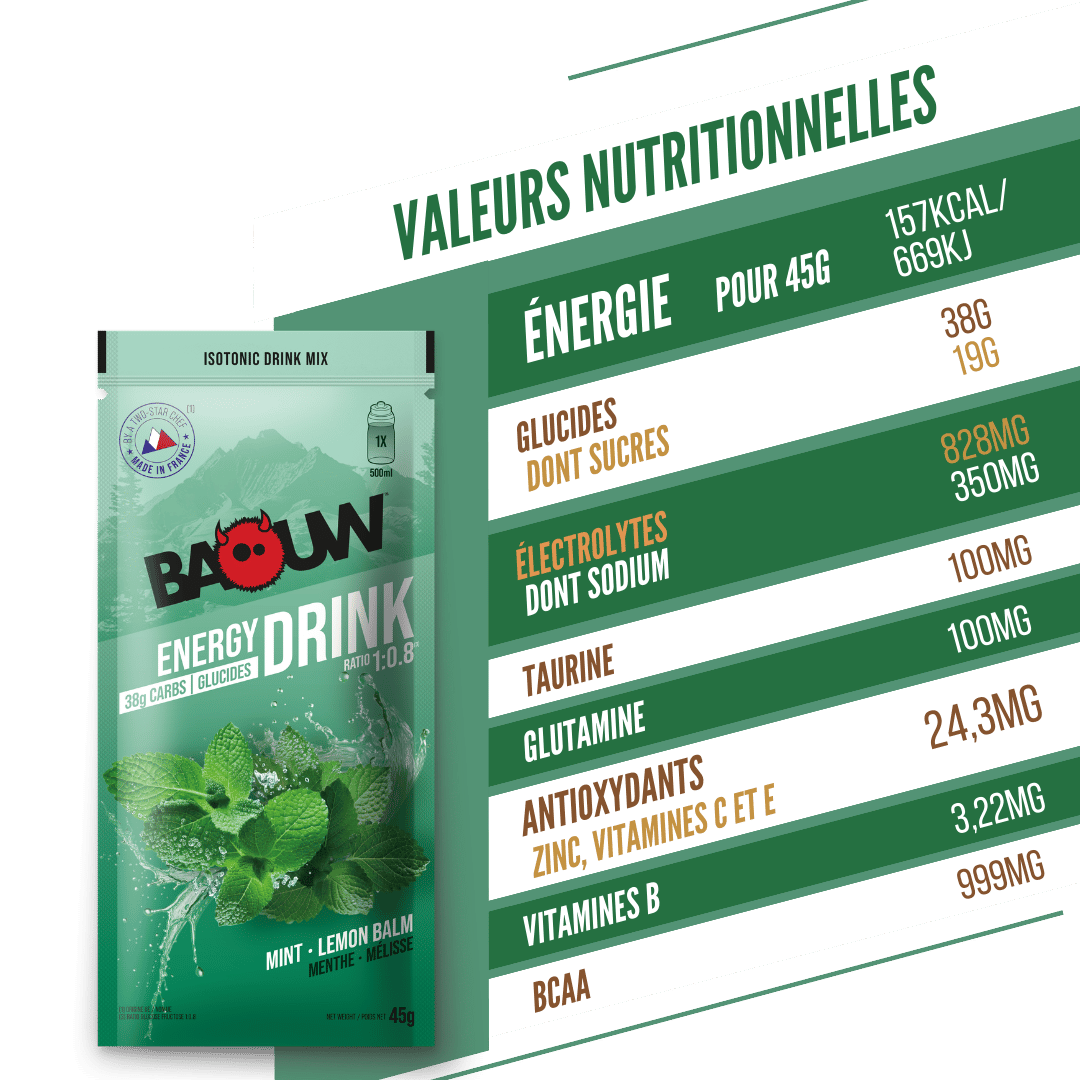 BAOUW ISOTONIC Bevanda energetica (45g) Menta/Melissa