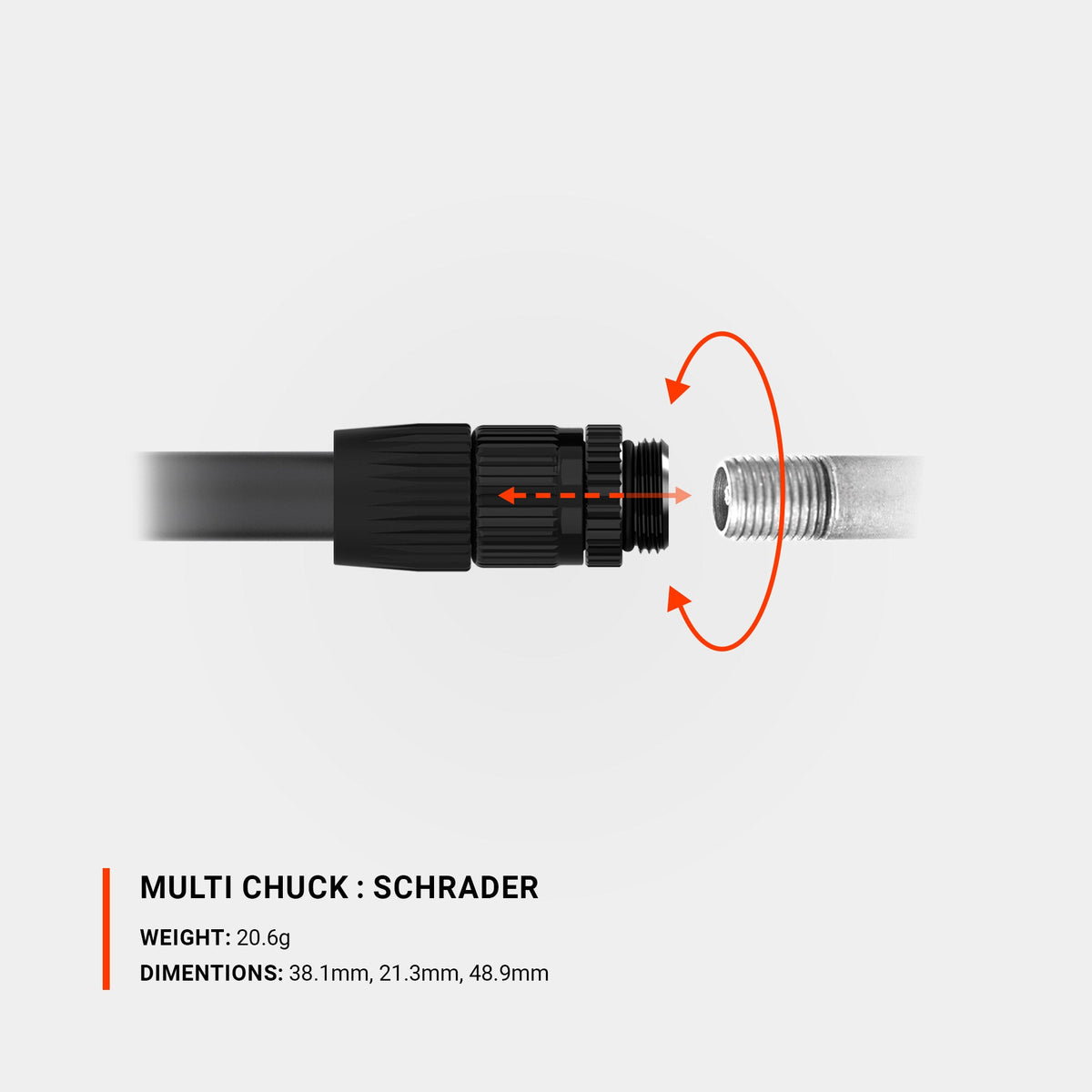 Raccordo multivalvola LEZYNE MULTI CHUCK nero