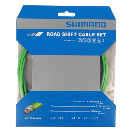 SHIMANO OT-SP41 Kit di cavi e guaine per deragliatore Optislick Verde