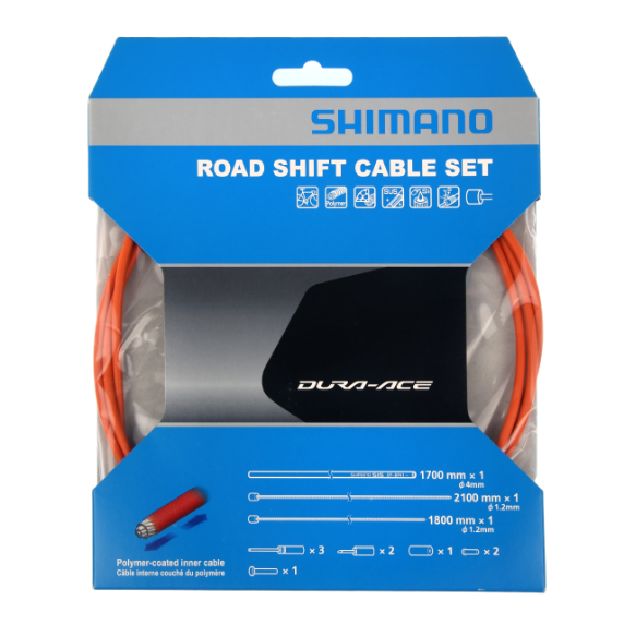 SHIMANO OT-SP41 Kit di cavi e guaine del deragliatore in polimero Arancione