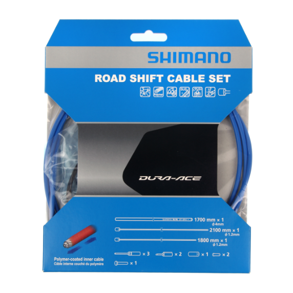 SHIMANO OT-SP41 Kit cavo deragliatore e tubo flessibile in polimero blu