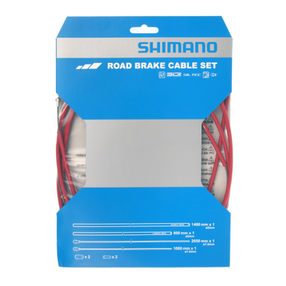 Kit Cavi e Guaine Freno SHIMANO PTFE Rosso