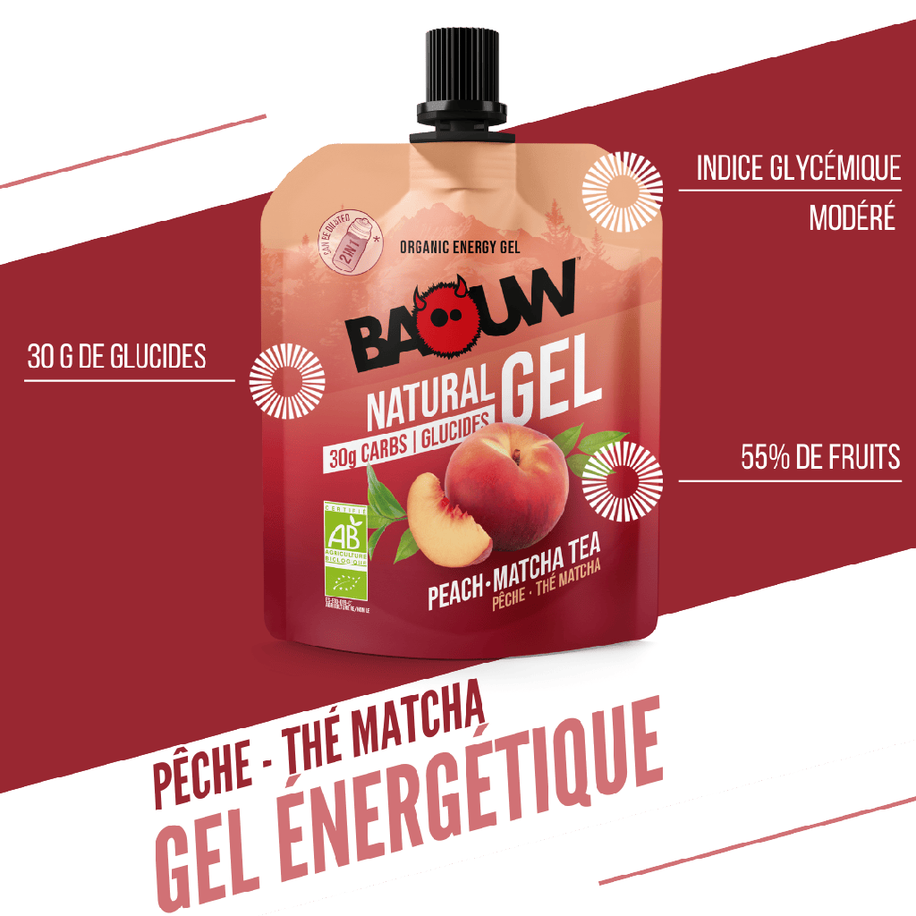 Gel energetico al tè matcha e pesca BAOUW BIO (85g)
