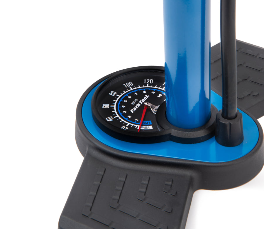 Base della Park Tool PFP-10 con manometro integrato