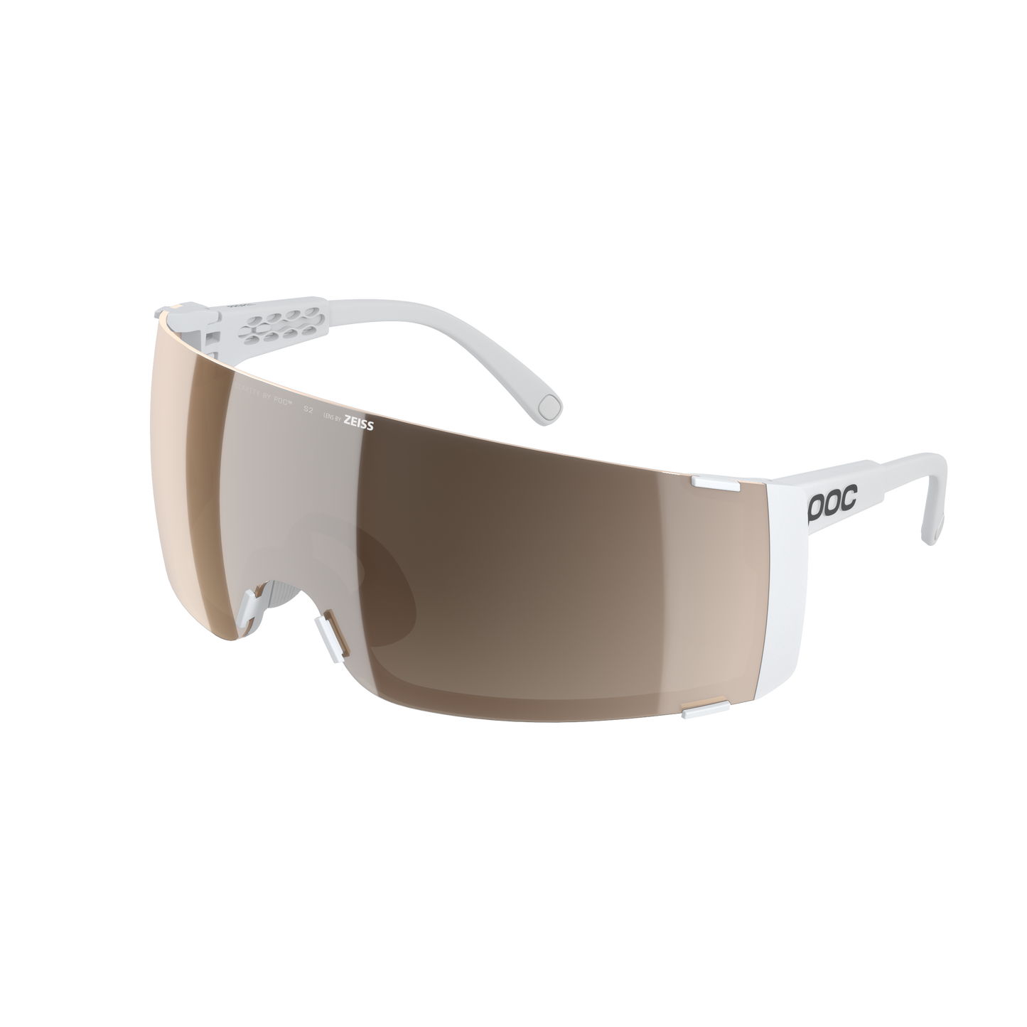 POC PROPEL Occhiali bianchi Clarity Trail Lente argento parzialmente soleggiata