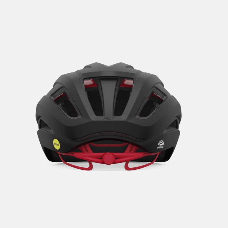 GIRO ARIES MIPS SPHERICAL Casco da strada nero/rosso