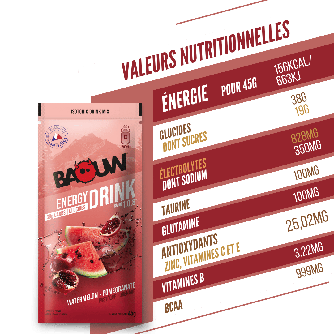 BAOUW ISOTONIC Bevanda energetica (45 g) Anguria/Pomograno