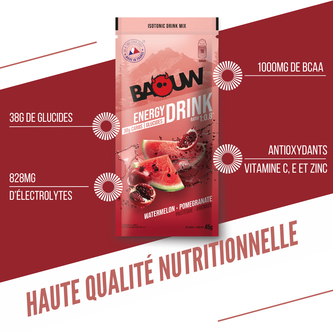 BAOUW ISOTONIC Bevanda energetica (45 g) Anguria/Pomograno