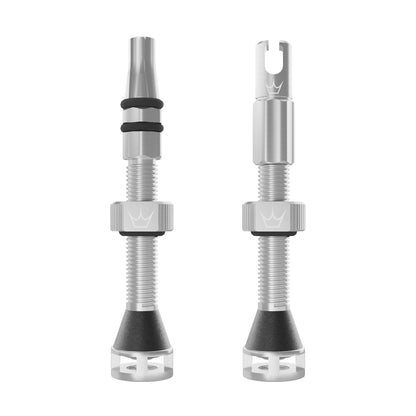 Valvole Tubeless PEATY'S HOLESHOT FAST FLOW 60mm (x2) Argento