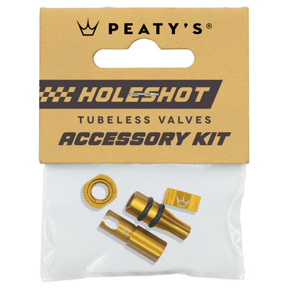 Kit Tappi e Dadi per Valvole PEATY'S HOLESHOT FAST FLOW Oro