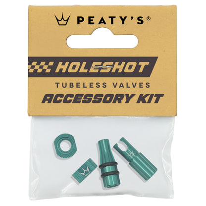 Kit Tappi e Dadi per Valvole PEATY'S HOLESHOT FAST FLOW Verde