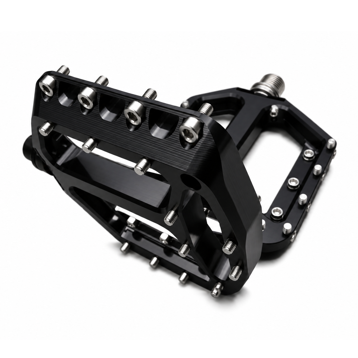 Pedali flat HXR COMPONENTS con perno in acciaio neri